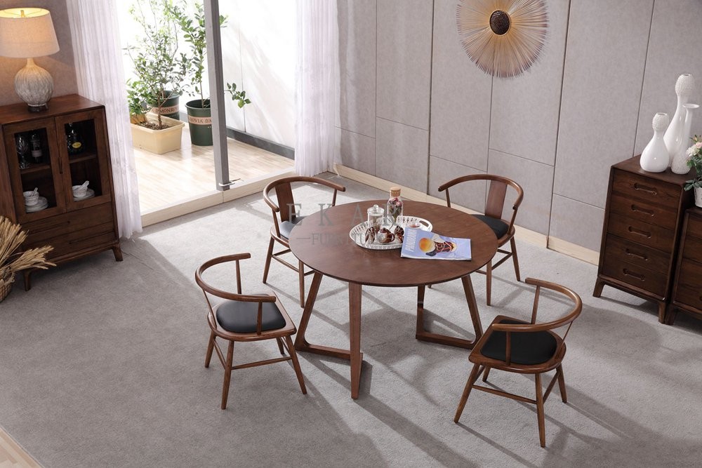 Modern Wooden Style Ash Wood Round Dining Table