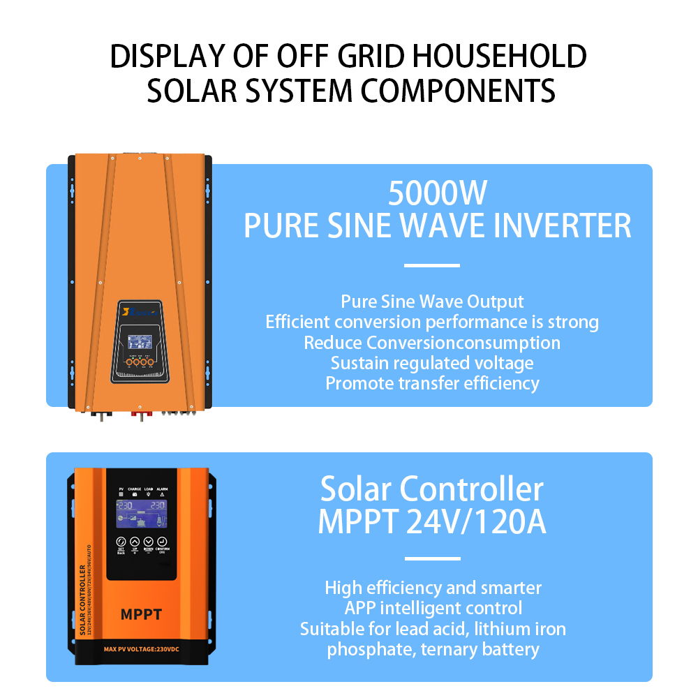 GEL Battery 5kw Complete Off Grid Solar Power Kits CE Rhos Fcc Certified
