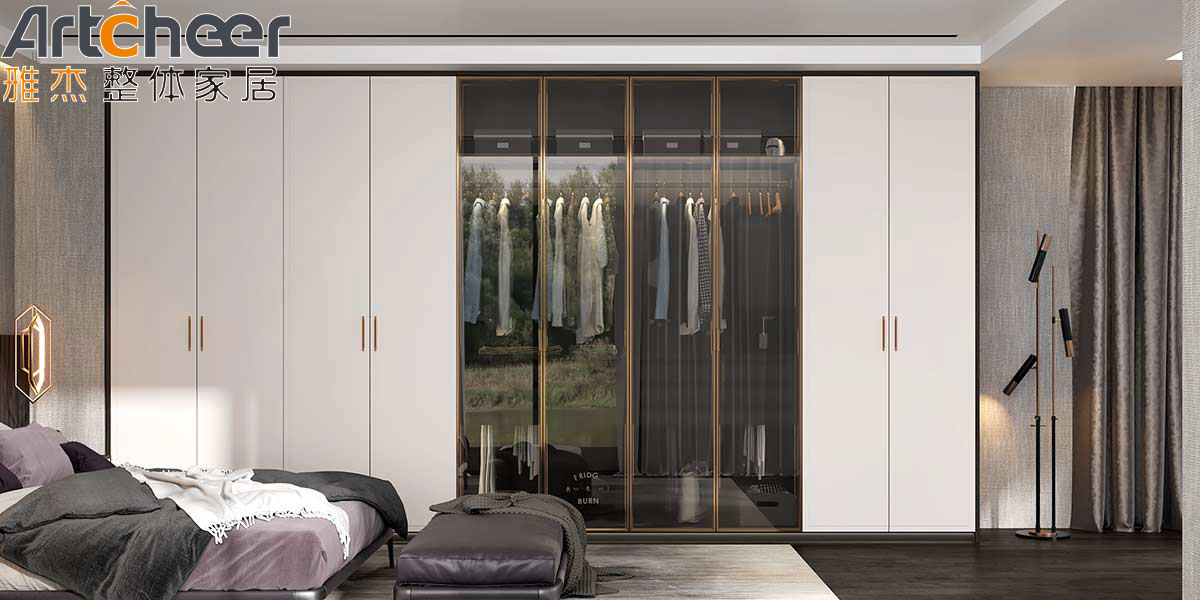 Children Room Combination Wardrobe With Modern Design And Glass Door Finish At Hotel