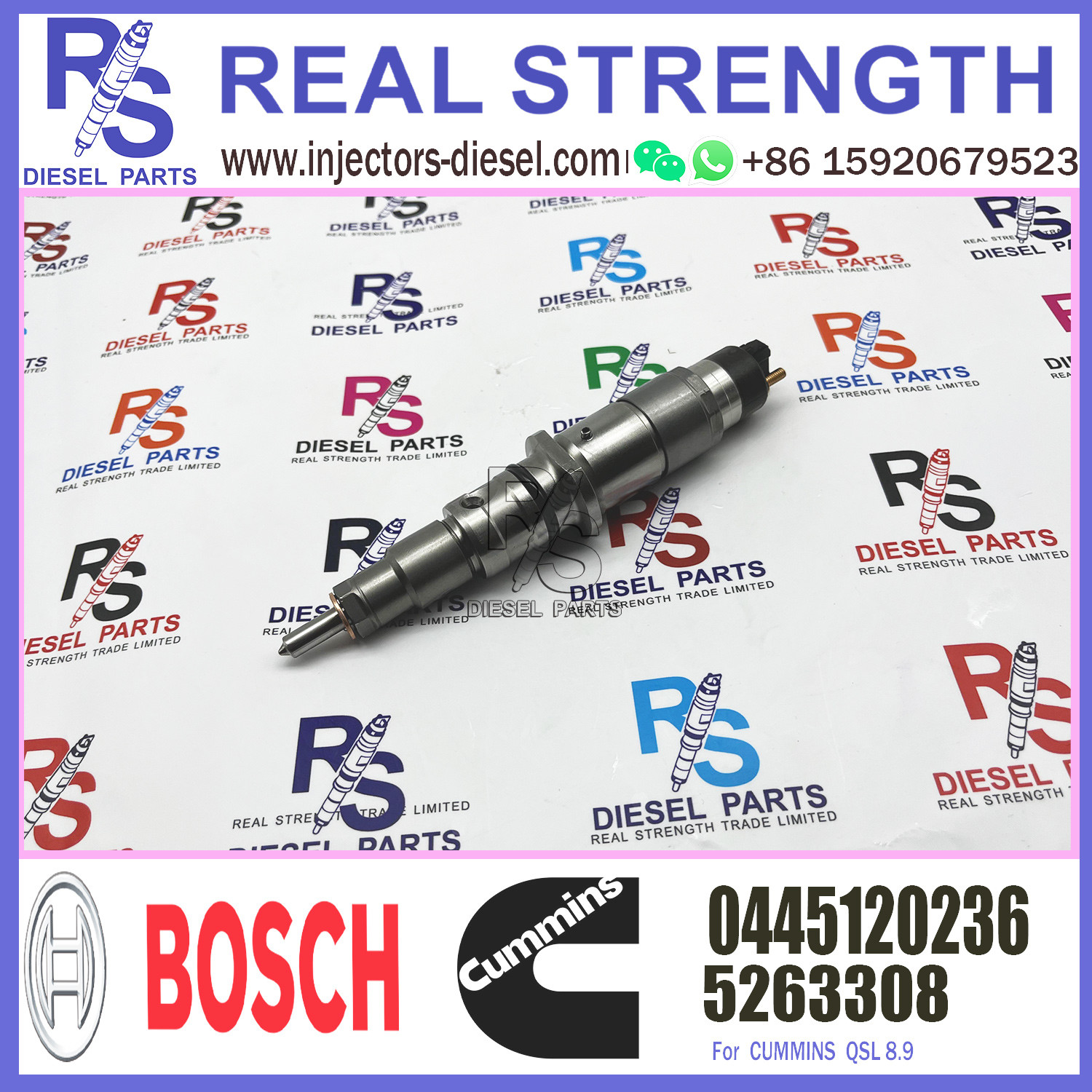 0445120236 5263308 BOSCH Diesel Injector For Cummins Engine ISL8.9 QSL9 QSC8.3