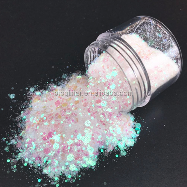Vibrant Polyester Printing Custom Tumblers with Chunky Mixes Glitter and Kimonos Glitter