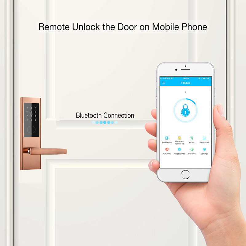 75mm RFID Smart Card Door Lock Mifare Bluetooth Entry Door Lock