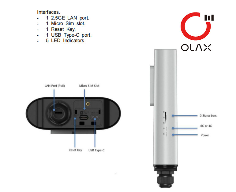 OLAX Top Quality Wireless 5G Lte Router Waterproof Long Distance Home FWA 5G Outdoor CPE With SIM Card NSA SA Network