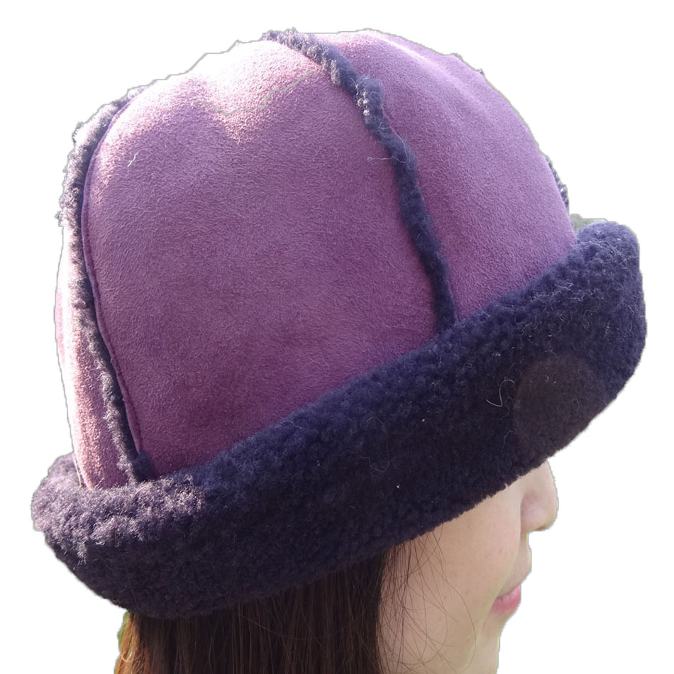 Merino Sheepskin Ladies Hat Soft Fashion Real Shearing Double Face For Unisex