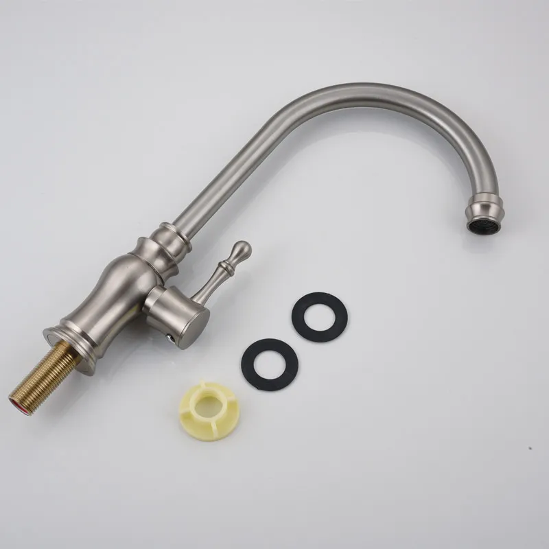 Modern Design Zinc Alloy Pull Out Down Silver Sink Kitchen Faucet Mixer Hot Cold Water Tap
