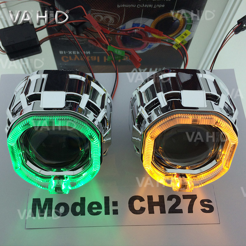 CH27S 2.5inch Square Crystal angel eye Bixenon Car hid xenon projector kit