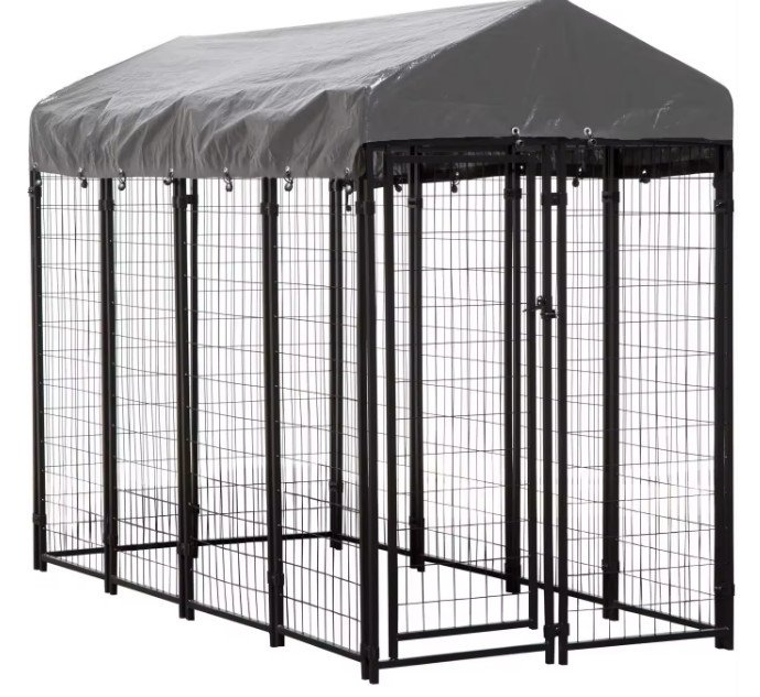 4ftx6ftx6ft Outdoor Dog Kennel Heavy Duty Dog Cage Pet House Galvanized Steel Fence Dog Playpen Puppy Exercise Pen