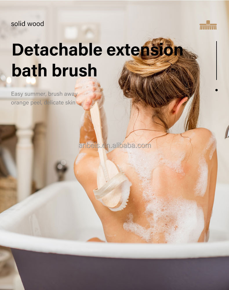 OEM Detachable Long Handle Body Scrub Brush Dry Skin Cellulite Treatment