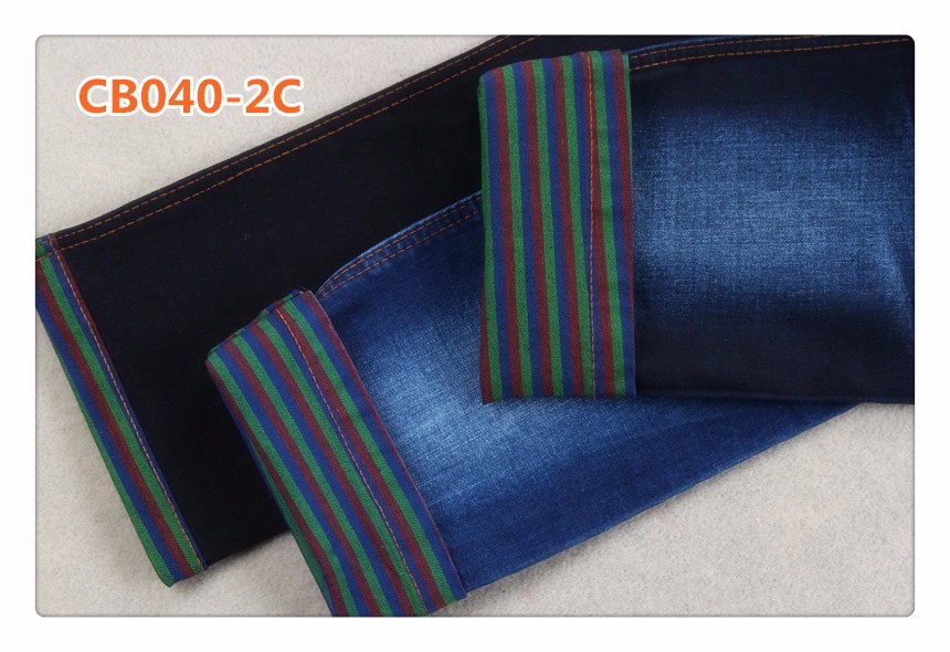 Red Blue Green Weft Yarn 10 Oz Denim Fabric