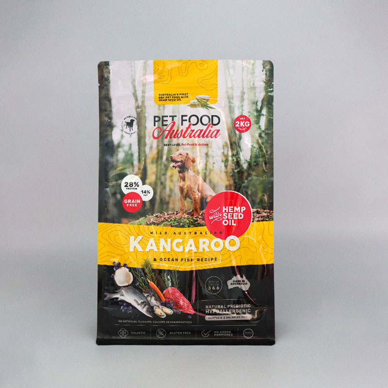 Custom Food Packaging Pouch With Zipper Eight Side Seal Resealable Dog Food Bag