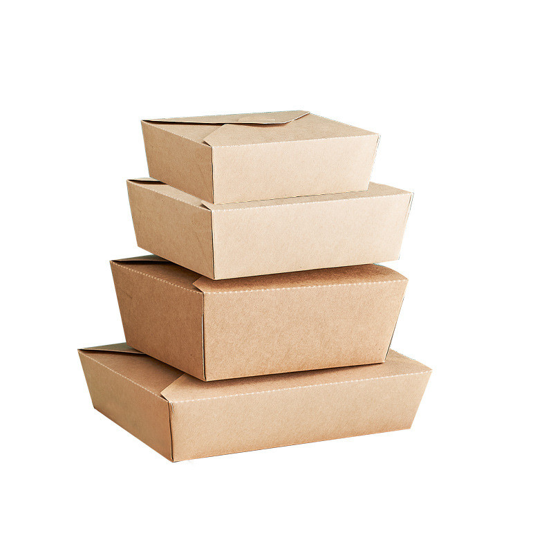 ISO Custom Eco Friendly Packaging Take Out Kraft Paper Lunch Boxes