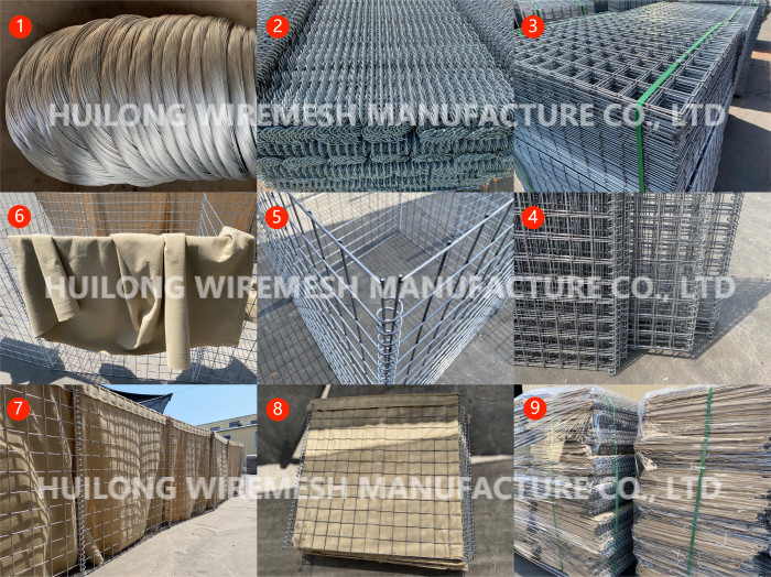 Galfan Coated Sand Filled Bastion Hesco Welded Retaining Wall