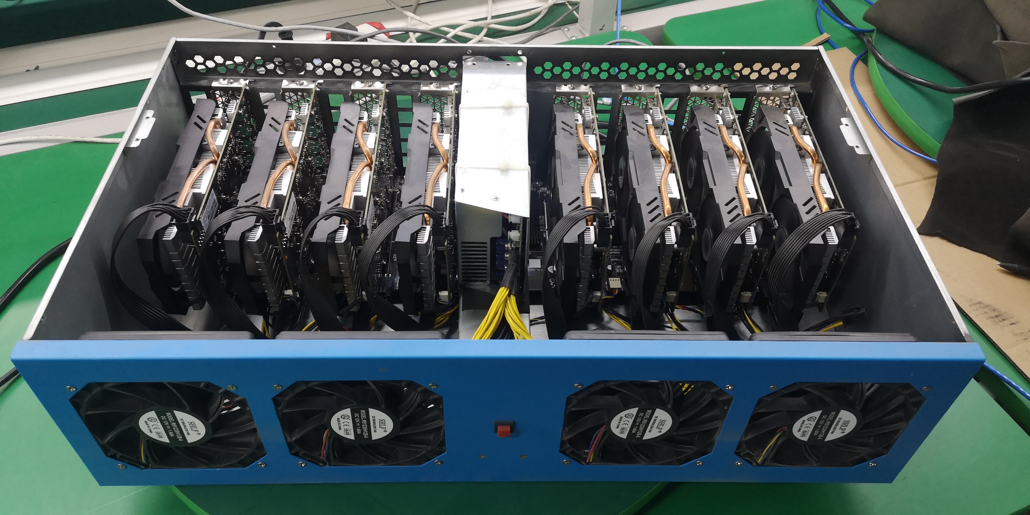 Plug In System Eight Cards GPU Mining Rig 588/3070/3060/2060 Chassis
