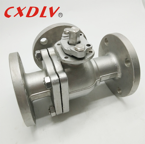 Flange End Stainless Steel L-port 3 Way Ball Valve PN16 Actuated Operation