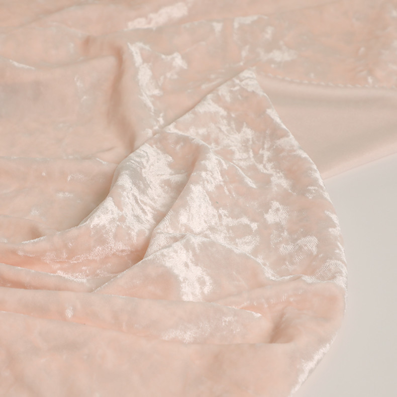 Spandex Polyester Pink Velvet Fabric 150D 288F 240gsm