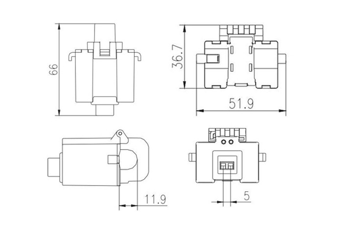 Low Phase Shift Split Core SQUARE Bus Bar M-Bus AC Current Sensors