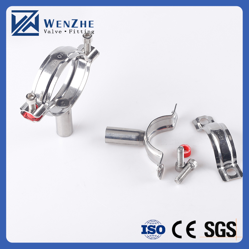 Round Head Code SS201304 Stainless Steel Tube Hanger Clamp 45mm Length with Polishing