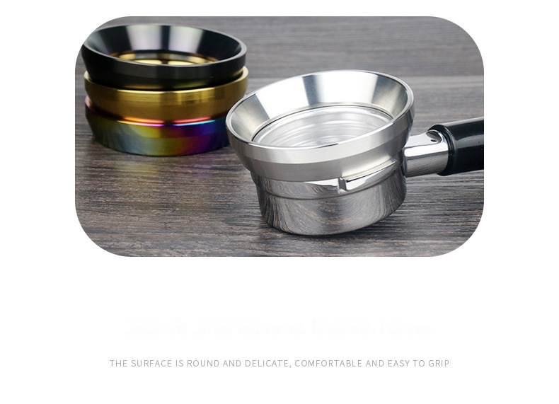 Customize Logo Acceptable Silver Intelligent Dosing Ring Coffee Funnel For Portafilter