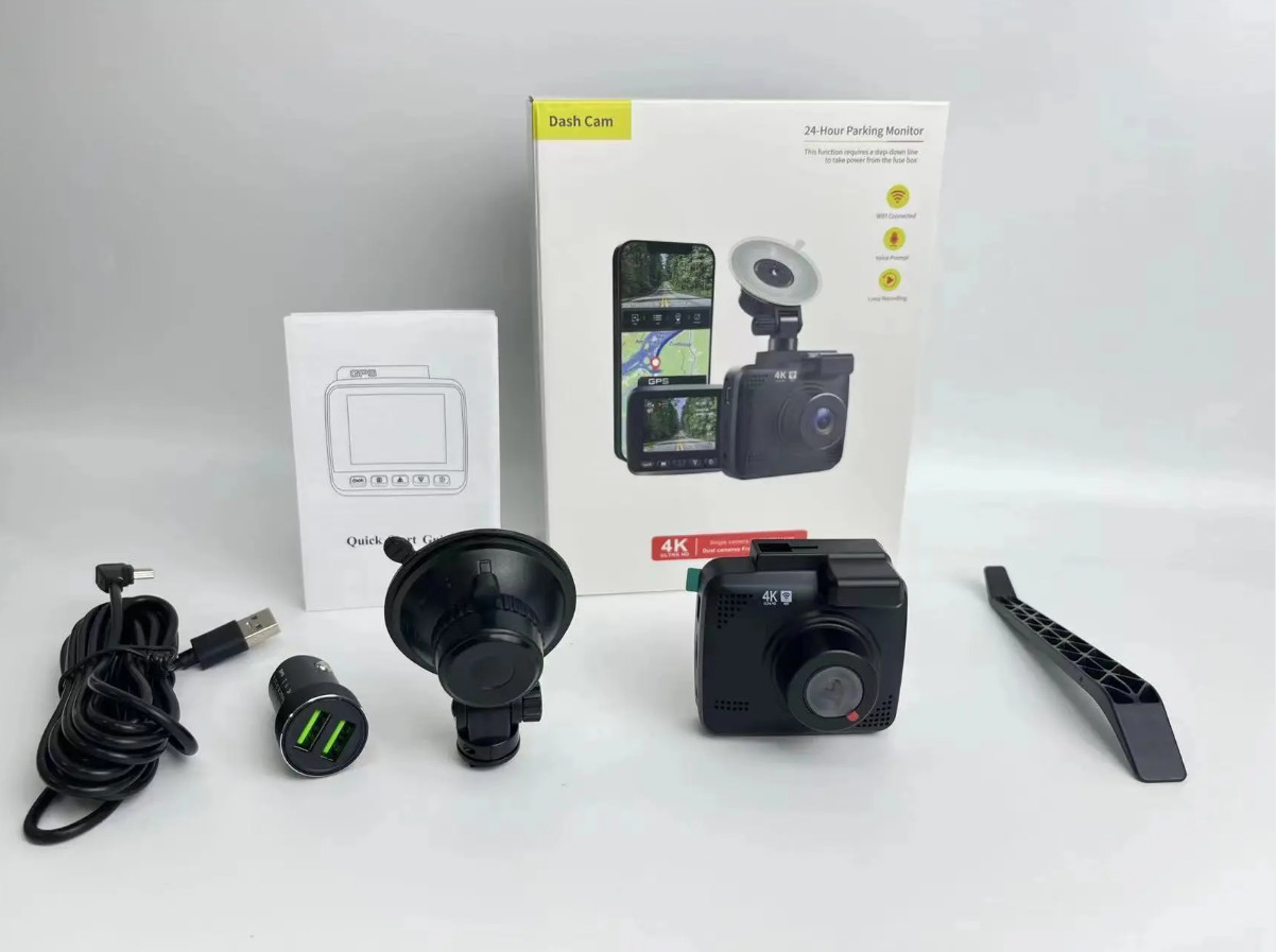 70mi Dash Cam Dual Lens 4K UHD Recording Car Camera DVR Night Vision WDR Built-In GPS Wi-Fi G-Sensor Motion Detection