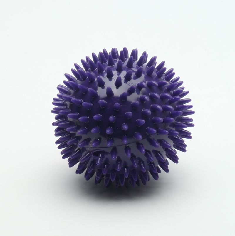 Purple Squeak TPR Dog Toy Plastic Spiky Rubber Ball Pet Spiky Ball