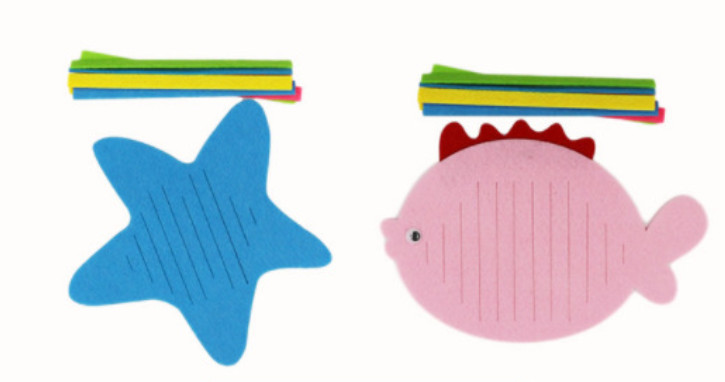 kids children felt non-woven knitted work creative diy crafts kits kids hand craft knitting weaving DIY felt material