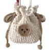 Buy cheap Cotton Wool Bear Crochet Hand Bag Hand Woven White Color OEM ODM from wholesalers