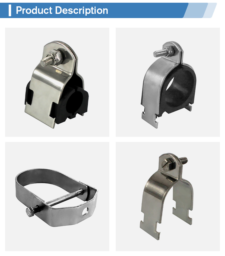 Heavy Duty Pipe Clamp Bracket Strap Stainless Steel One Hole 59-62mm 2 Inch