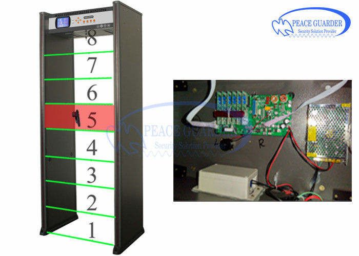 Hospital Economical Security Metal Detector Gate 6 Zones With LED Alarm System