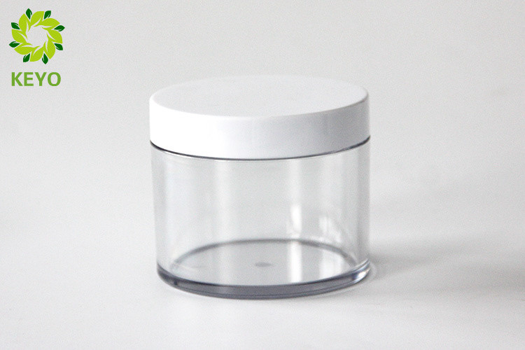 Clear PET Plastic Face Mask Jar , 200g Round Thick Wall Empty Cream Jars