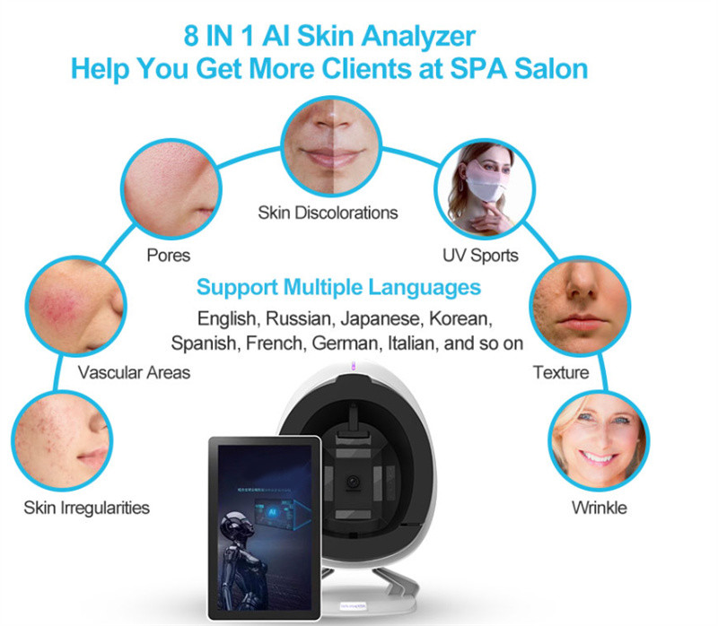 Portable 3d Skin Analysis Machine Wrinkle Pigment Scanner For Face