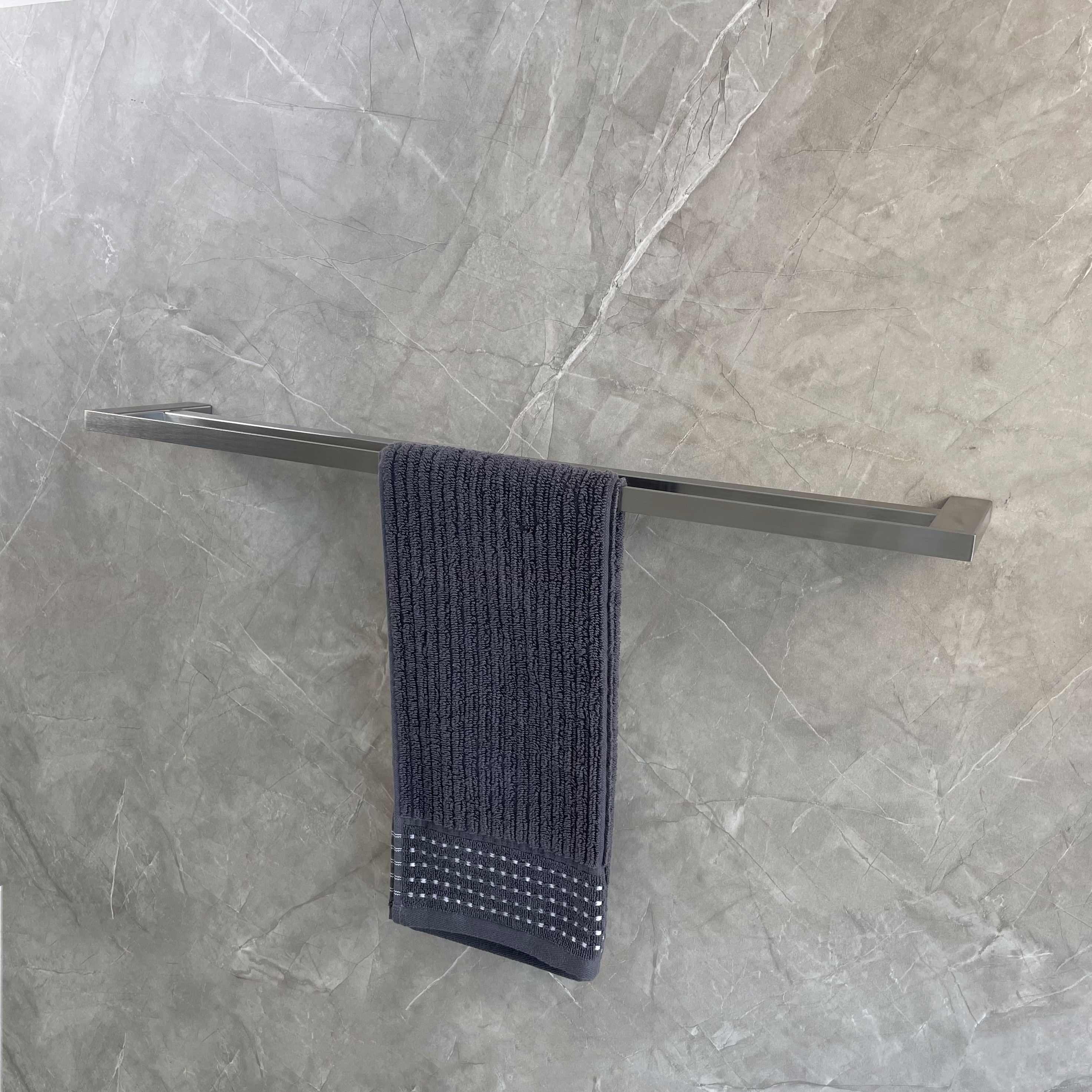 Mirror Polished Double Towel Rod Contemporary Wall Mounted Towel Rack Sus 304