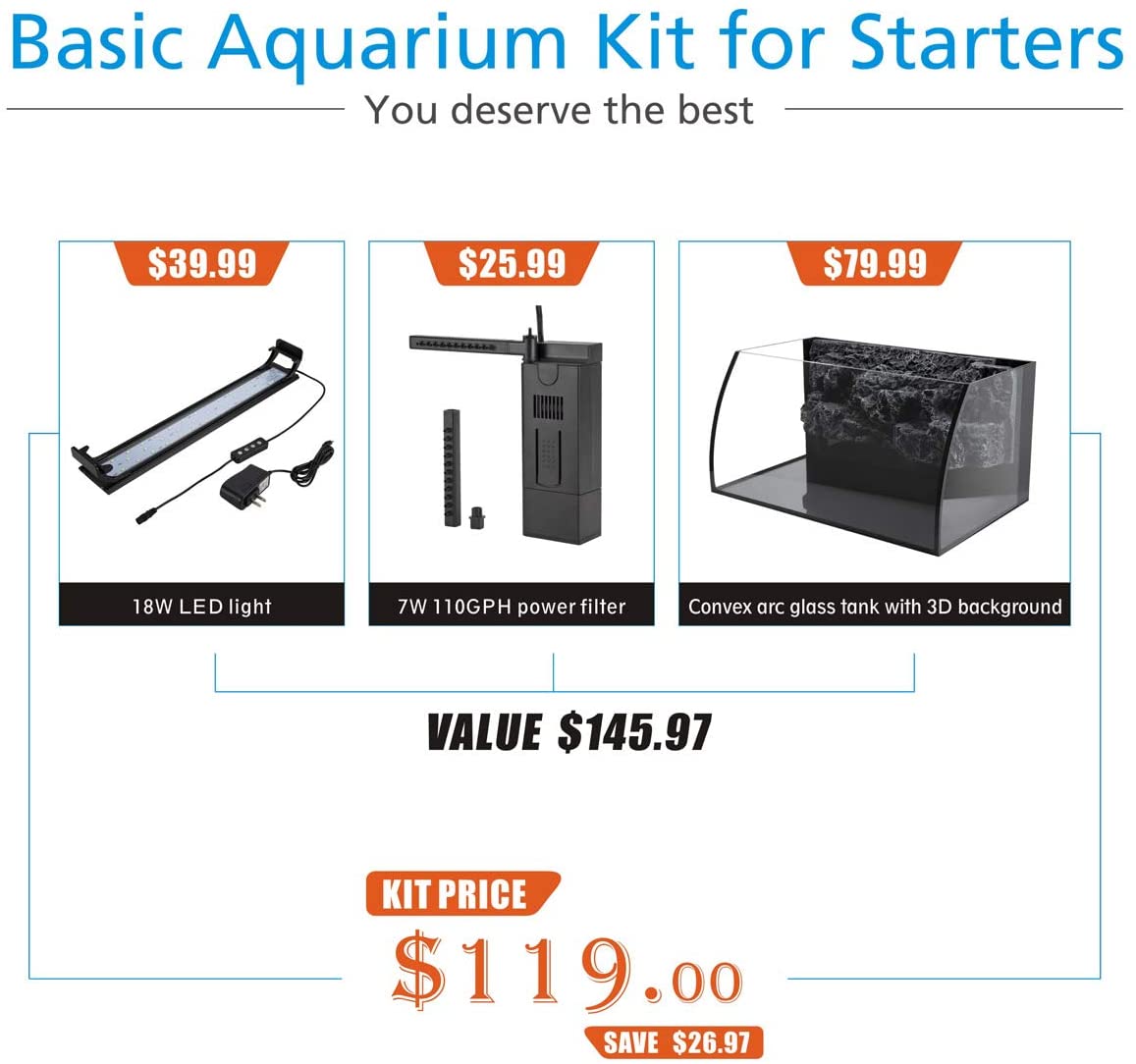 Hygger Small Fish Tank With Light And Filter