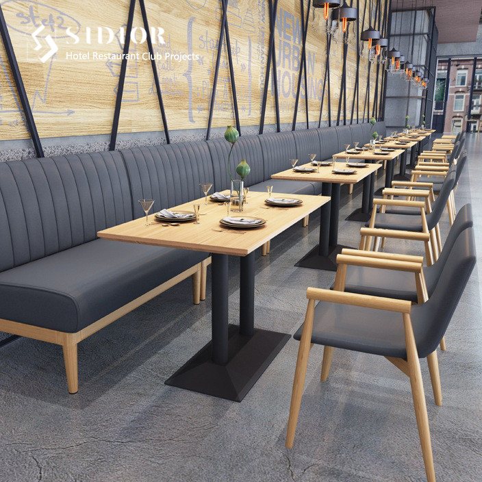 Restaurant & Hotel Couch Sofa, Club Booth Sofa, Lobby Couch, PU Leather Upholstery, High Density Foam