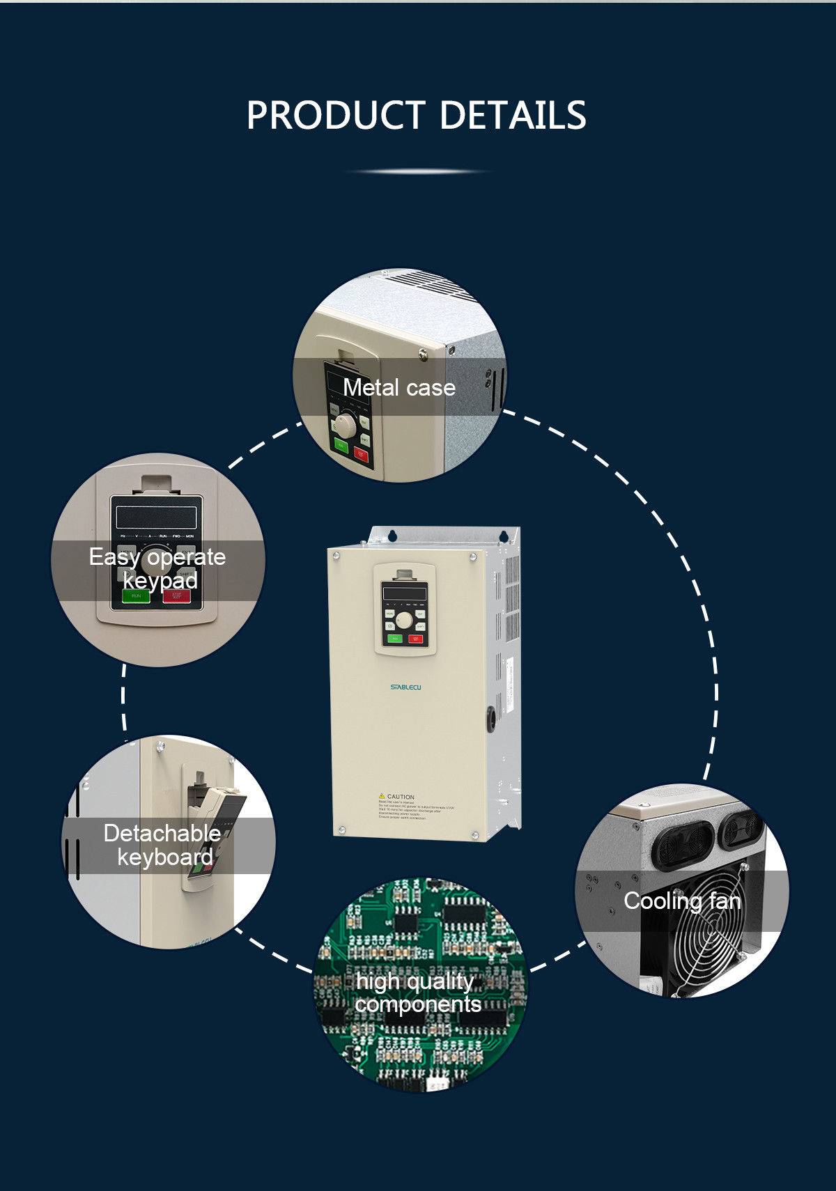 Gray Three Phase Frequency Converter V/F Torque Control Mode