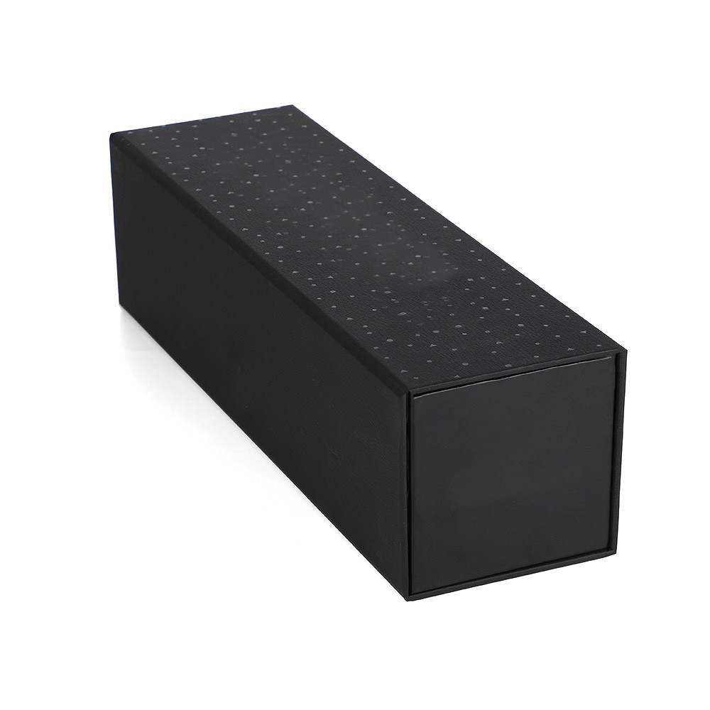 Single Packaging Wine Bottle Gift Box Handle Black Corrugate For Champagne