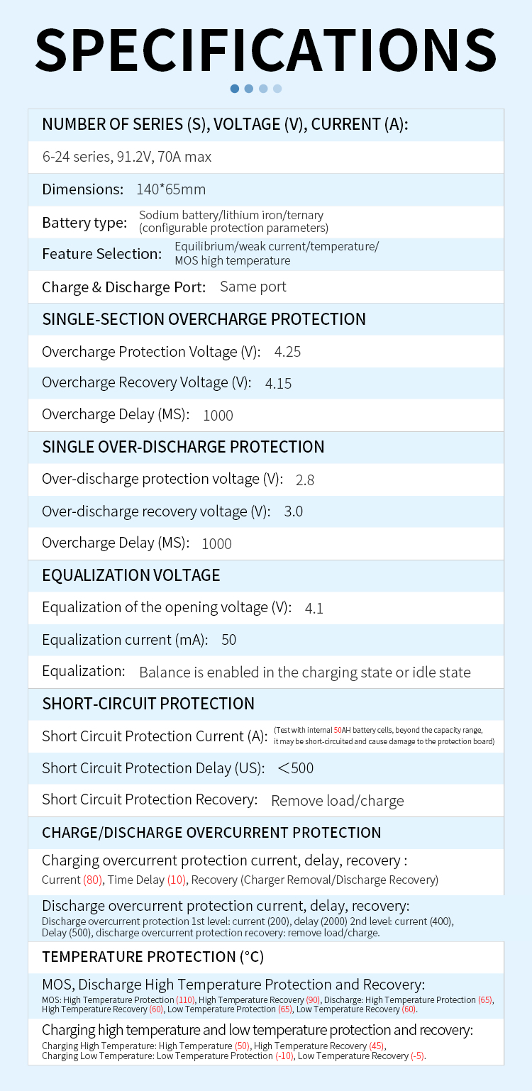 16S 20S 24S LiFePO4 Battery BMS for Electrical Bike Lithium Ion Battery Pack BMS Board