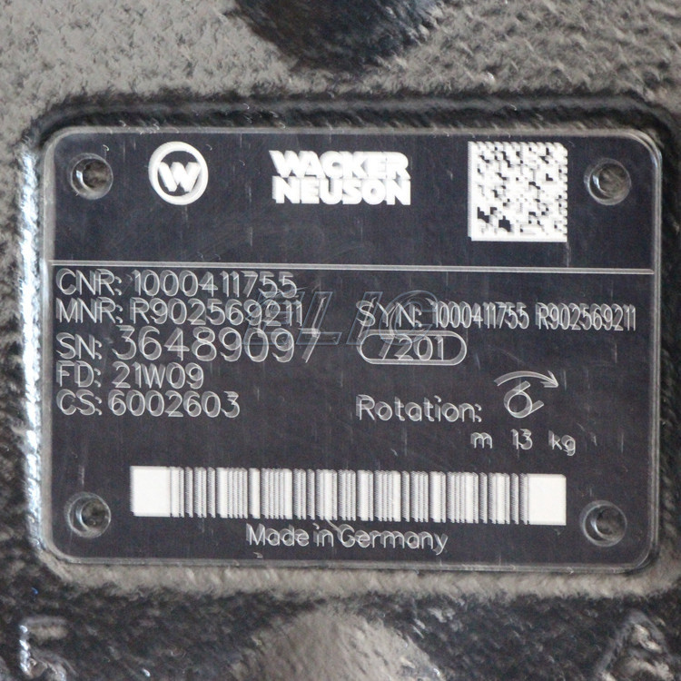 Hydraulic Excavator Piston Main Pump A10V Series ZE17 A10V018 1000411755 R902569211 For WACKER MEUSON