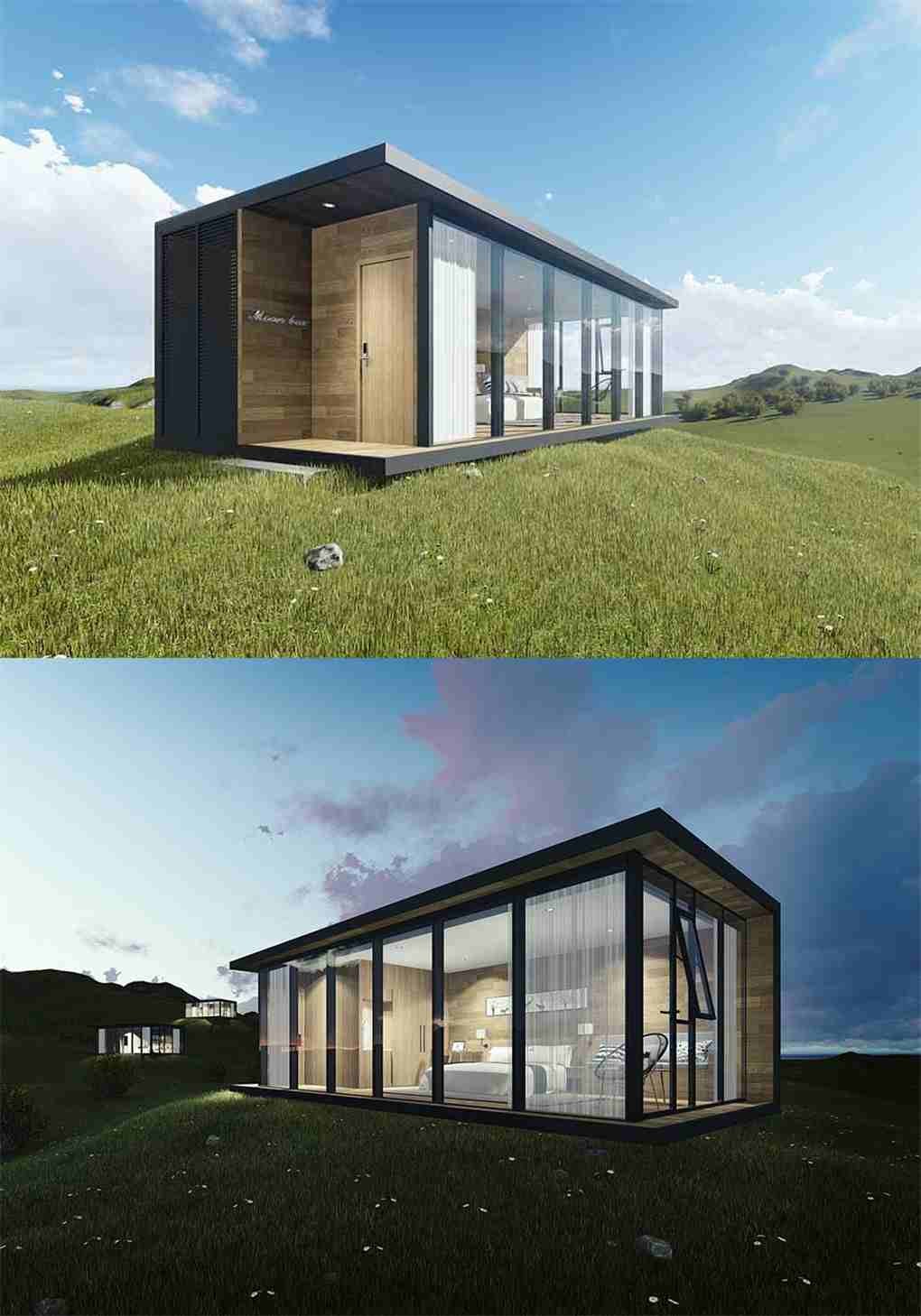 Gray Wood Prefab House Wood With Prefab Tiny Homes/French Granny Tube/Mobile Houses/40