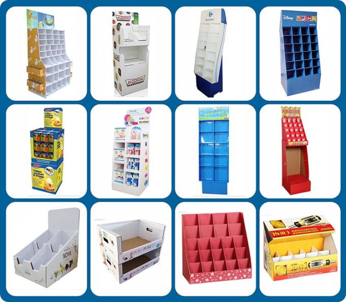 Commercial Sidekick Display Rack Corrugated Cardboard Material SGS Approval
