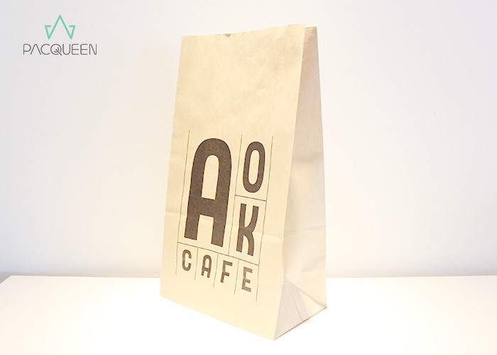 Block Bottom Greaseproof Wrapping Paper Bags For Bakery Products Food Grade Ink