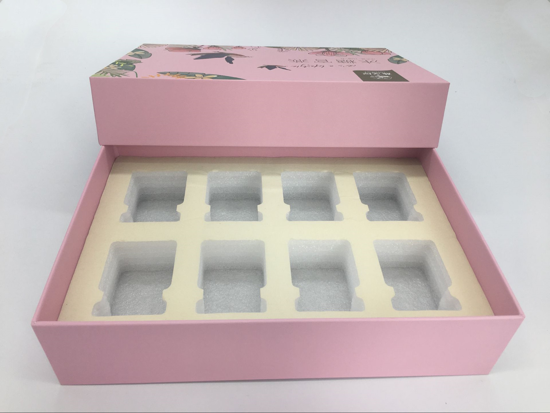 Customized Logo Hot Stamp Paper Gift Bags And Box Set For Gift / Cosmetics