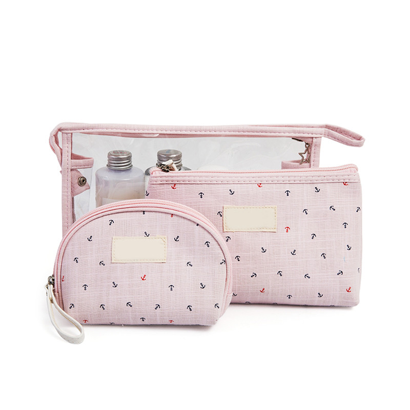 Waterproof Transparent PVC Cosmetic Bag Sets Travel Wash Bag