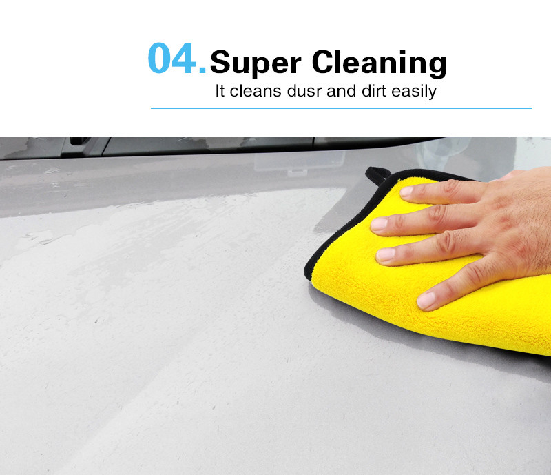 Soft Durable Yellow Car Wash Microfiber Towels Car Wash Drying Towels