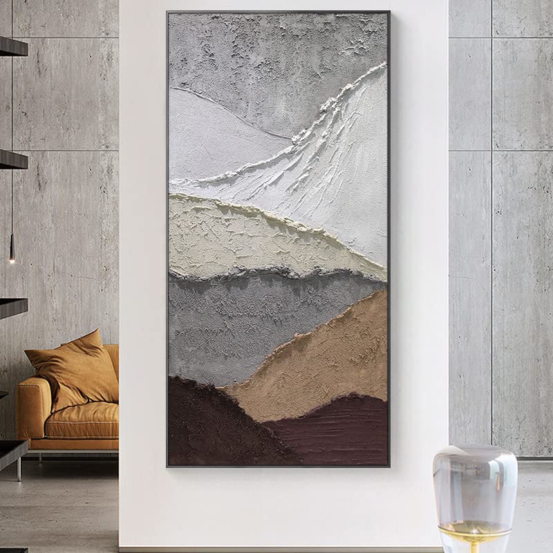 Modern Home Wall Decoration Hand Painted Multi Color Abstract Oil Painting on Canvas with Thick Texture Knife 6 Color Print Method