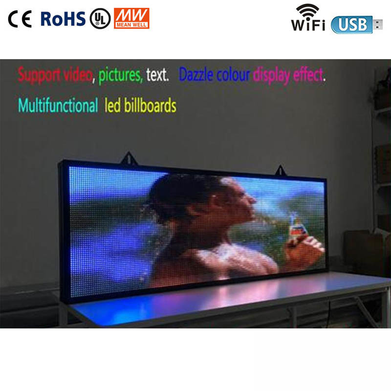 Wireless USB P5 Taxi message LED Window Display Signs Full Color RGB Programmable