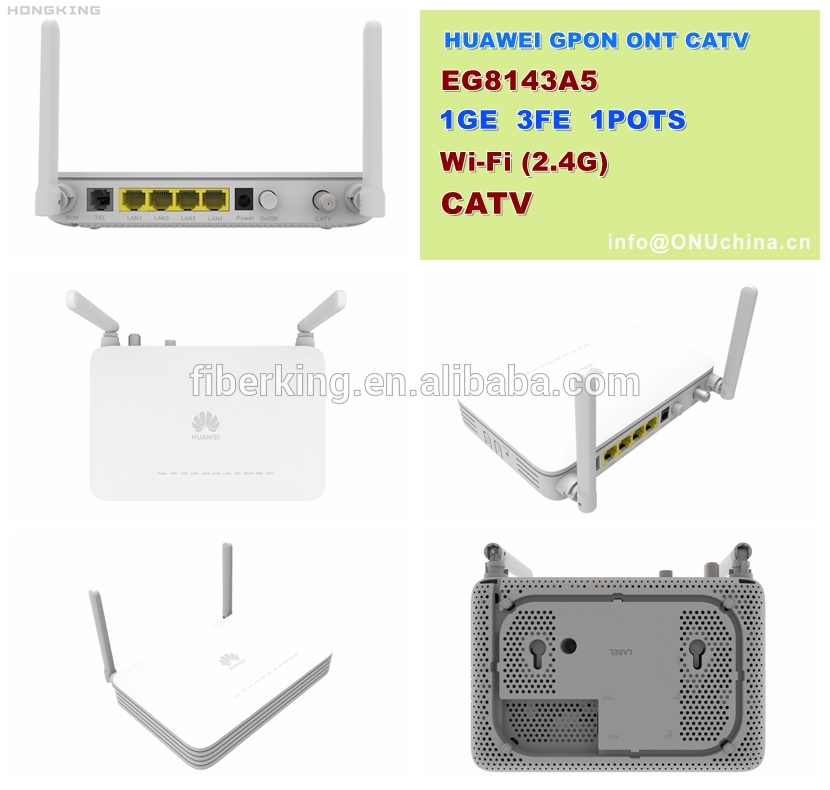 FTTH EchoLife EG8143A5 2.4G wifi 1GE 3FE huawei GPON XPON ONU ONT CATV same HG8247H5