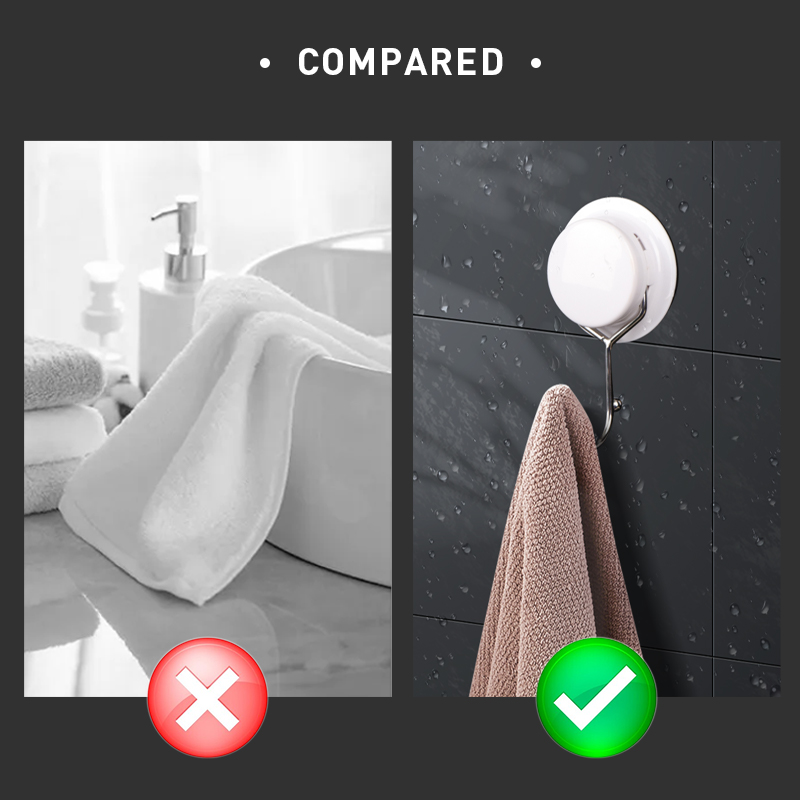 No Residue White Suction Cup Hooks , Silicone Glue Heavy Duty Towel Hooks