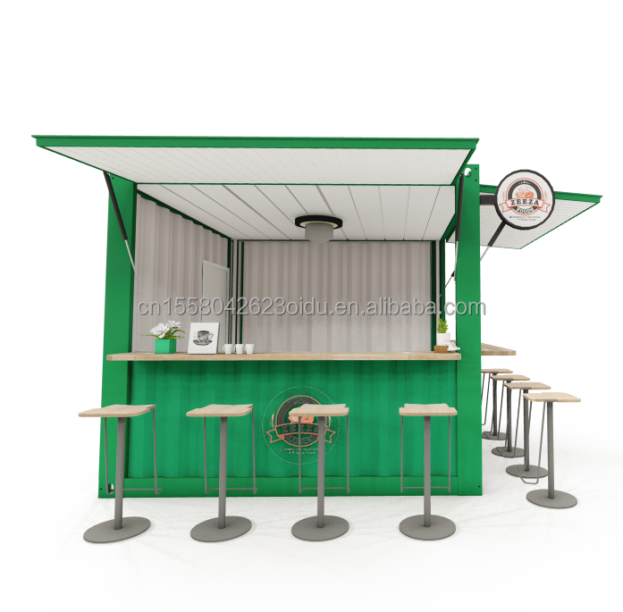 10ft and 20ft Container Coffee Shops with Aluminum Alloy Windows Portable Pop Up Cafe Bar