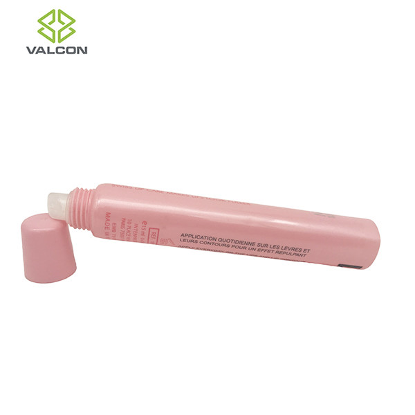Pink Oval Lip Balm Tubes Silver Hot Stamping Silk Screen Printing
