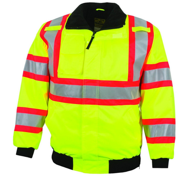 Reflective PPE Safety Wear High Quality Fluorescent Yellow Polyester Reflective Jacket